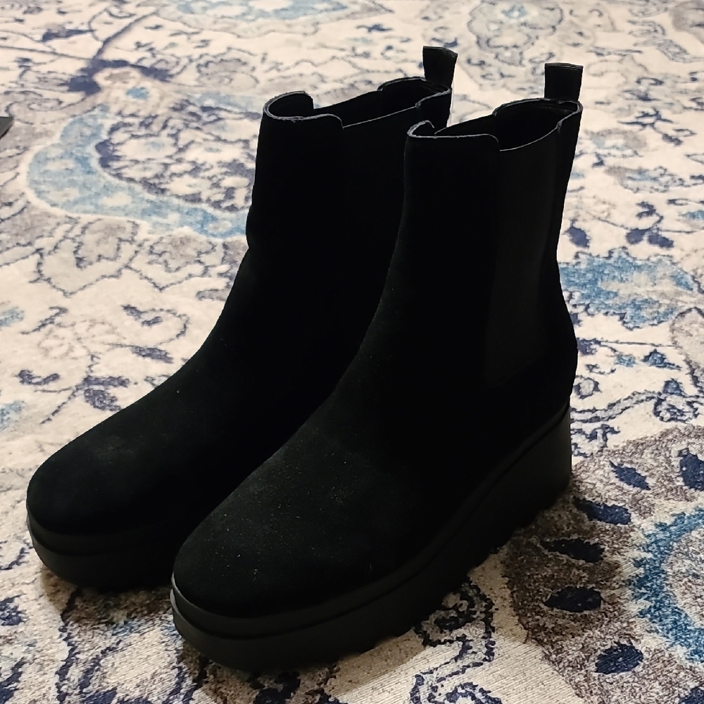 Calvin Klein Black Ankle Boots with Chunky Sole
